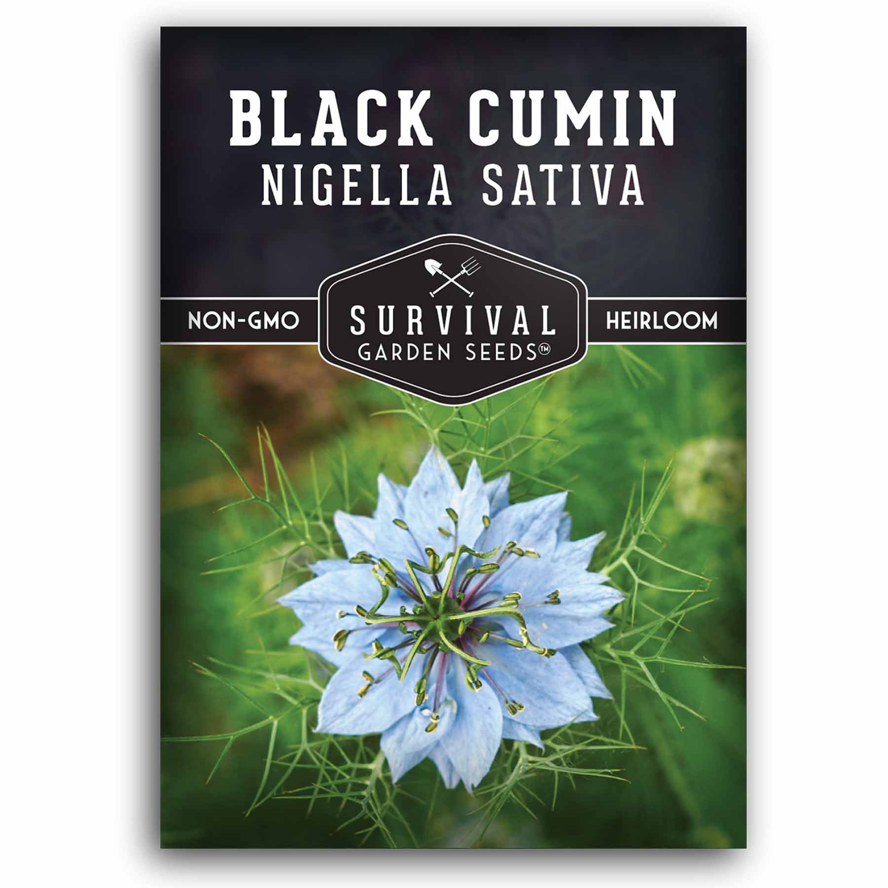 Home Garden Starter Kit: Non-GMO Heirloom Black Cumin Seeds with Planting Instructions for Beneficial Nigella Sativa Plants