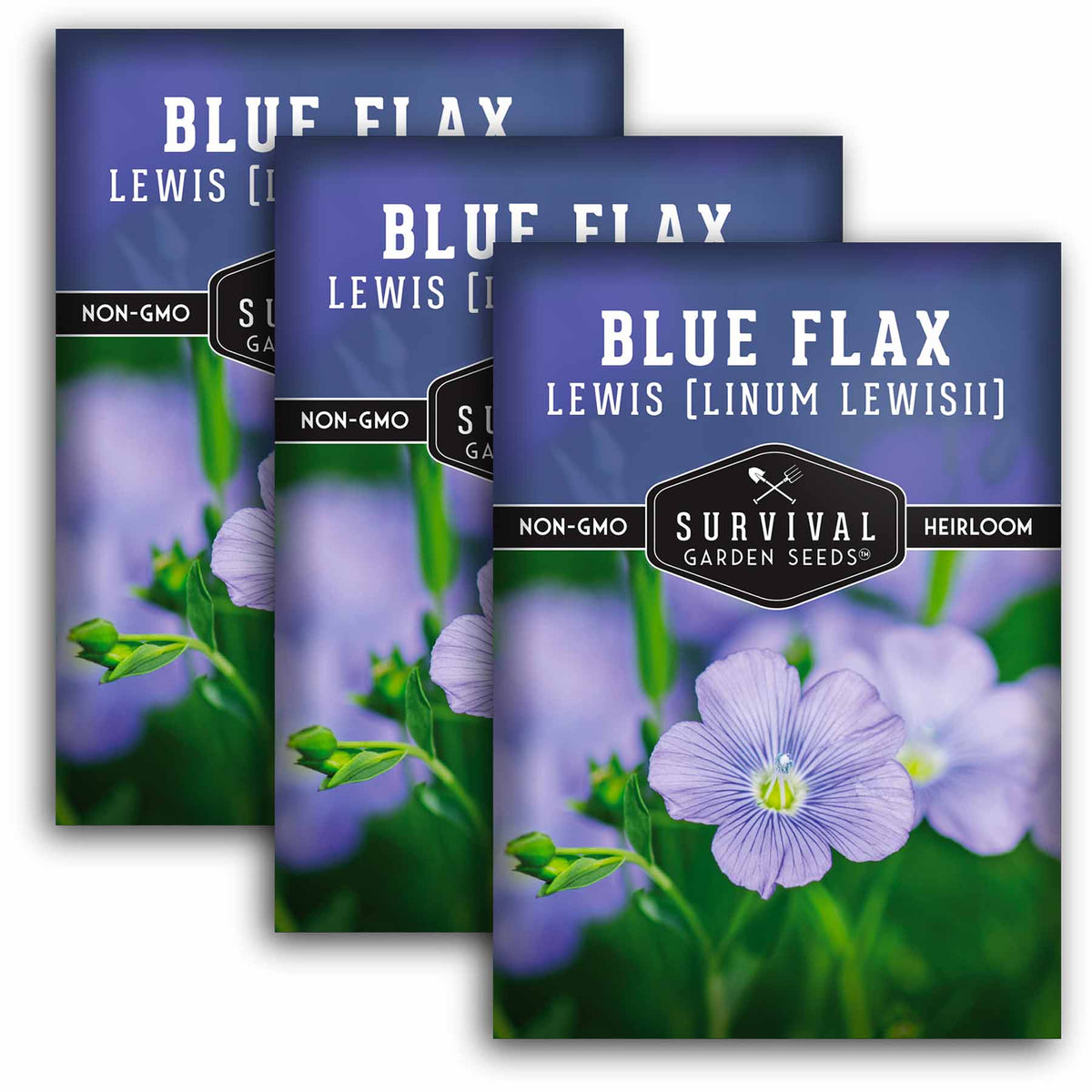 3 Packet of Lewis Blue Flax seeds