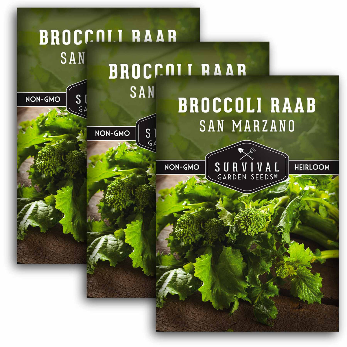 3 packets of San Marzano Broccoli Raab seeds