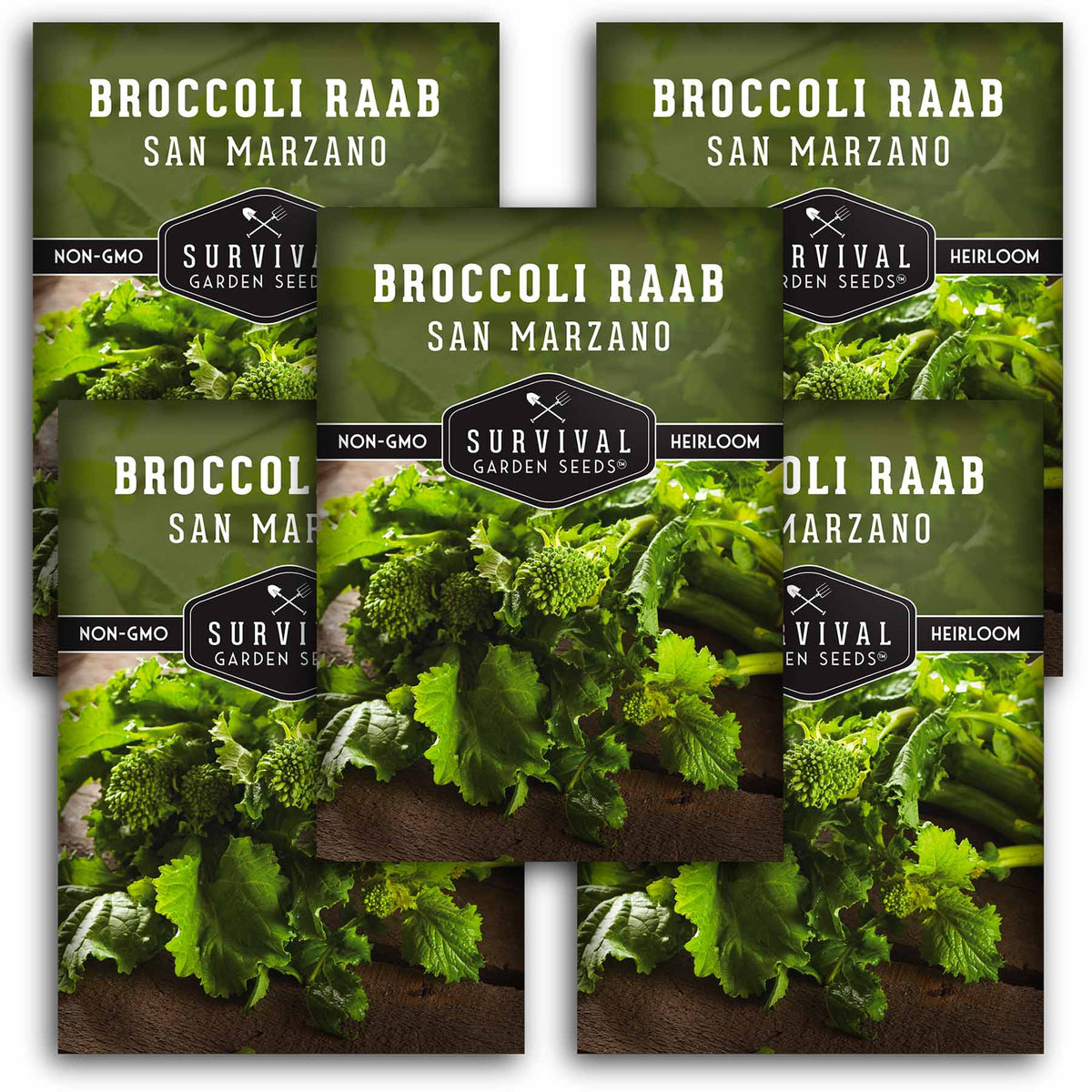 5 packets of San Marzano Broccoli Raab seeds