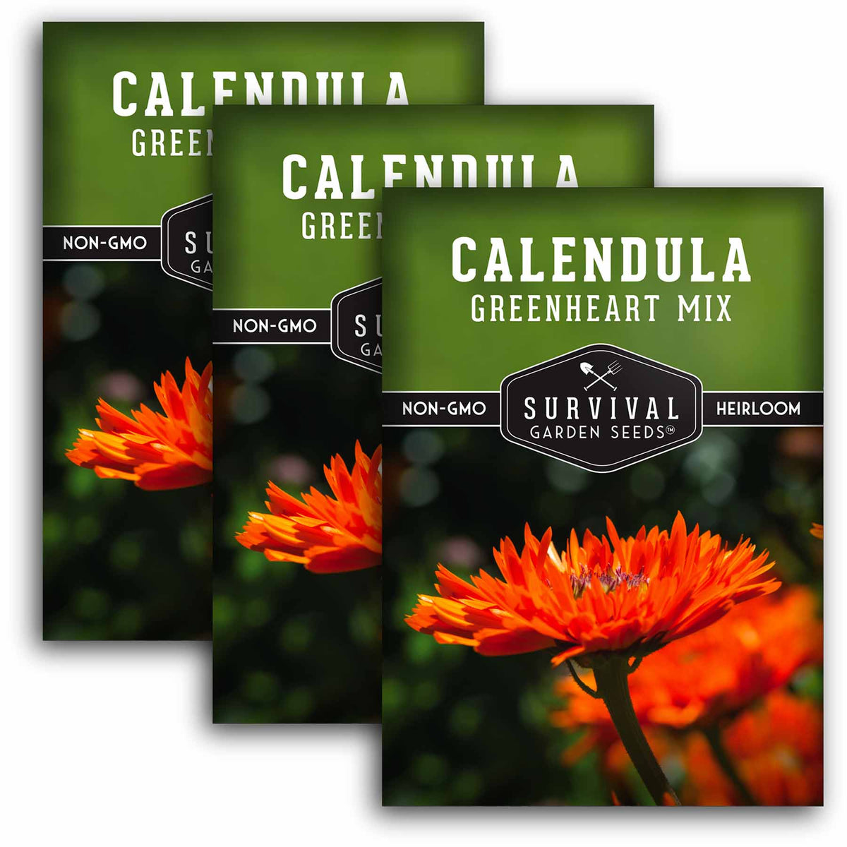 3 packets of Greenheart Mix Calendula seeds