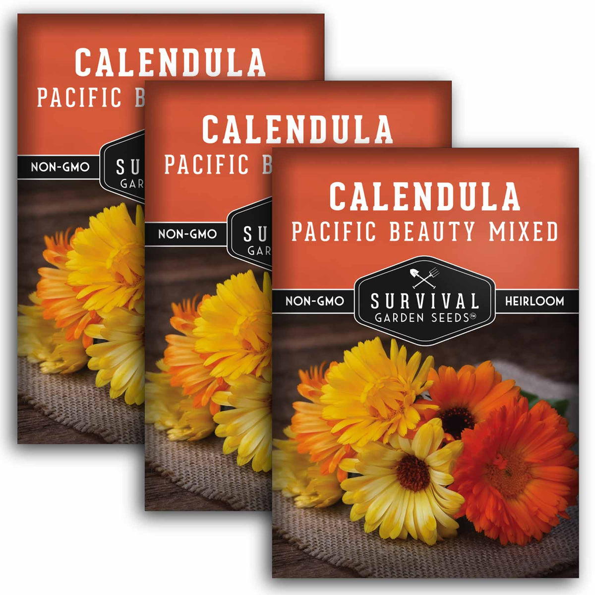 3 packets of Pacific Beauty Calendula seeds