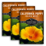 3 Packets of Golden West Poppy Seeds