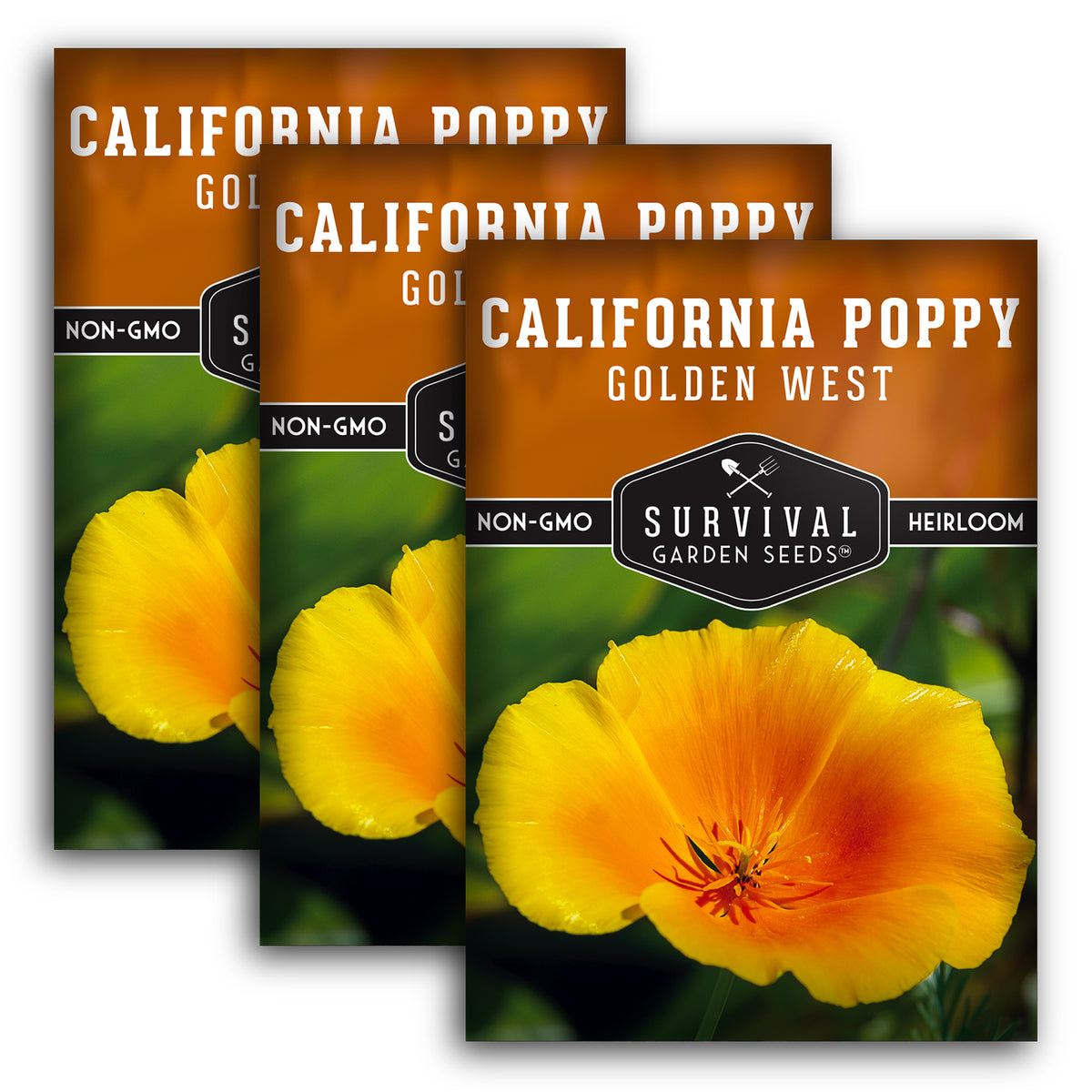 3 Packets of Golden West Poppy Seeds