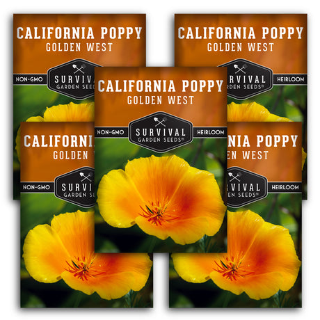 5 Packets of Golden West Poppy Seeds