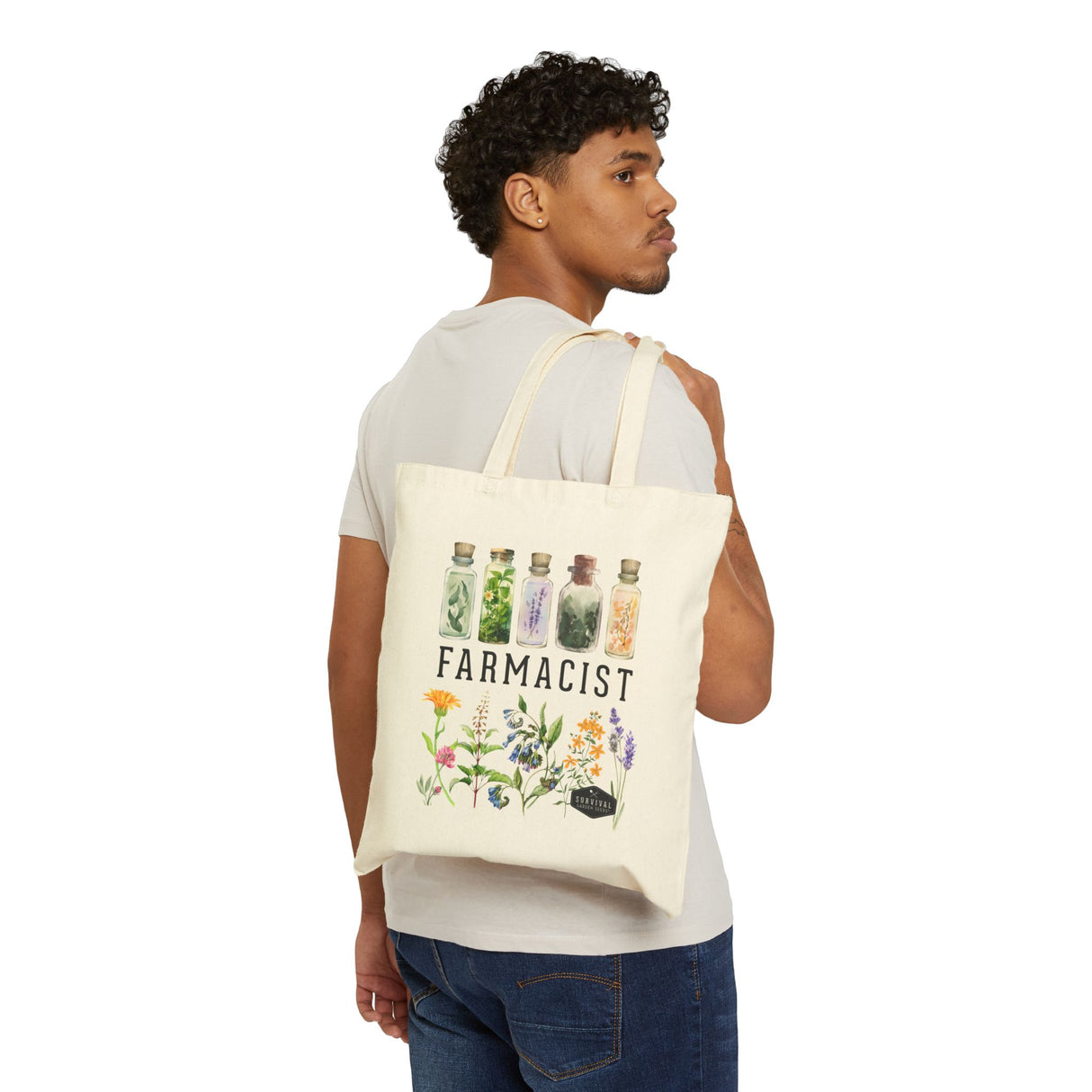 Cotton Canvas Tote - Farmacist  - Model