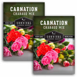 2 packets of Chabaud Mix Carnation flower seeds