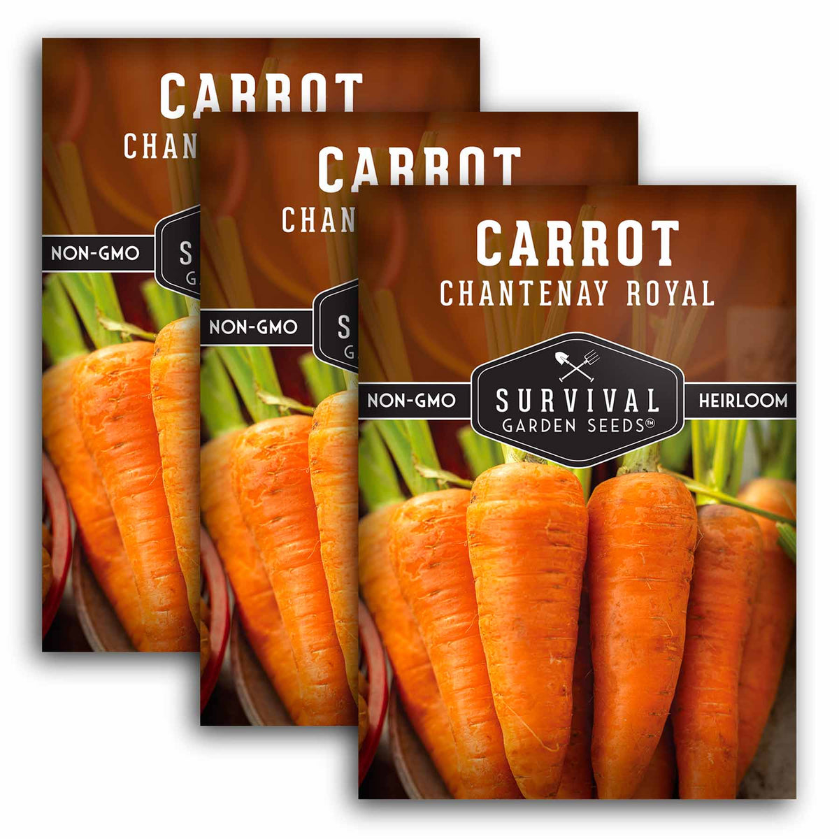 3 Packets of Chantenay Royal Carrot seeds