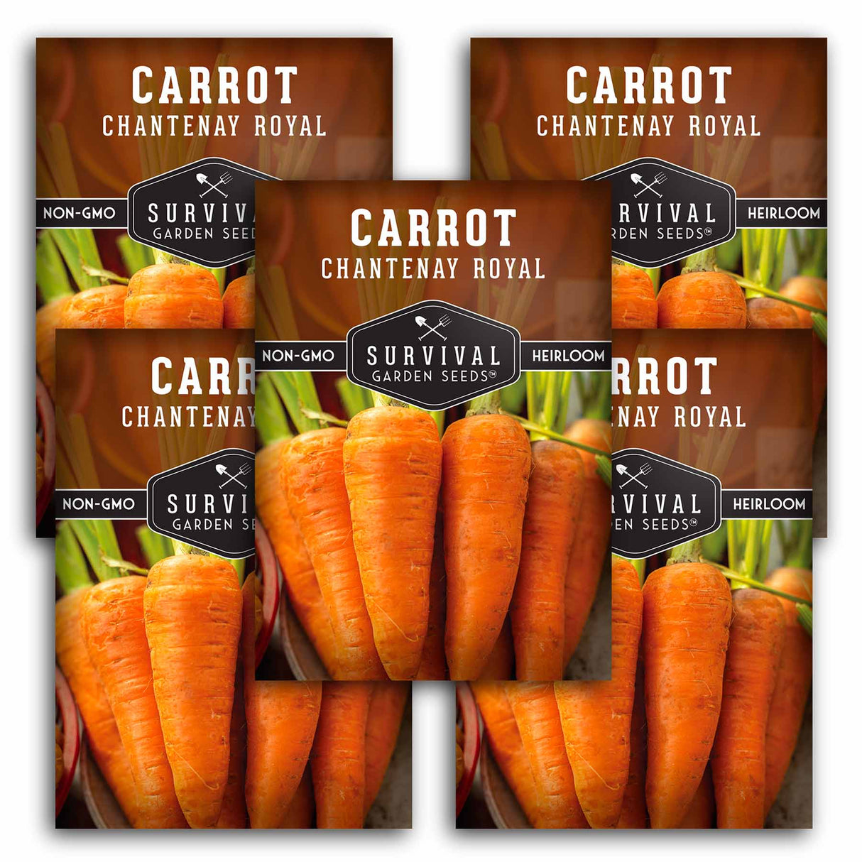 5 Packets of Chantenay Royal Carrot seeds