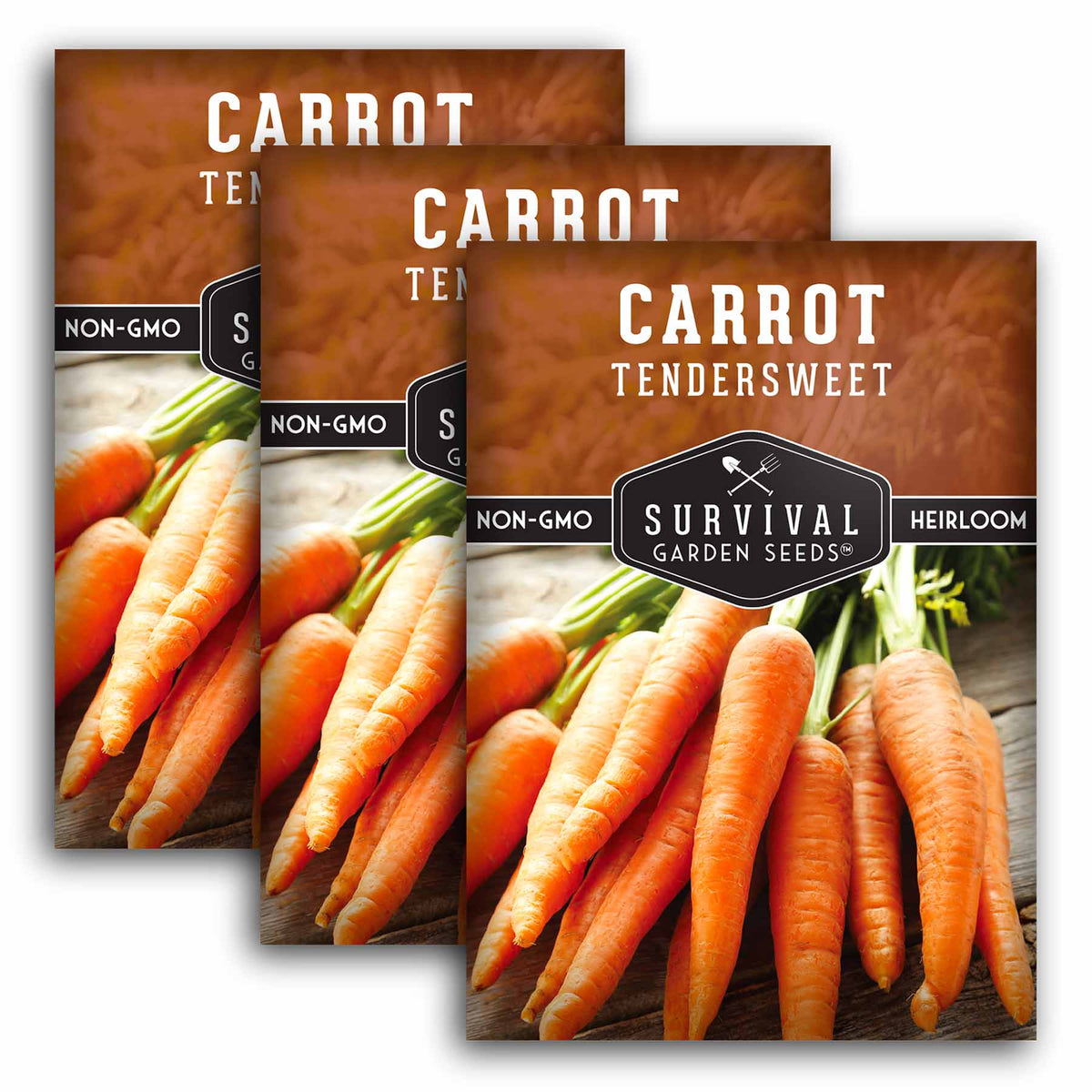 3 Packets of Tendersweet Carrot seeds
