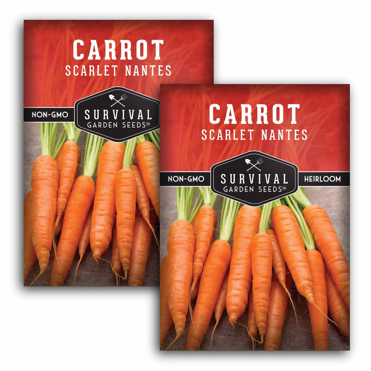 2 packets of Scarlet Nantes Carrot seeds