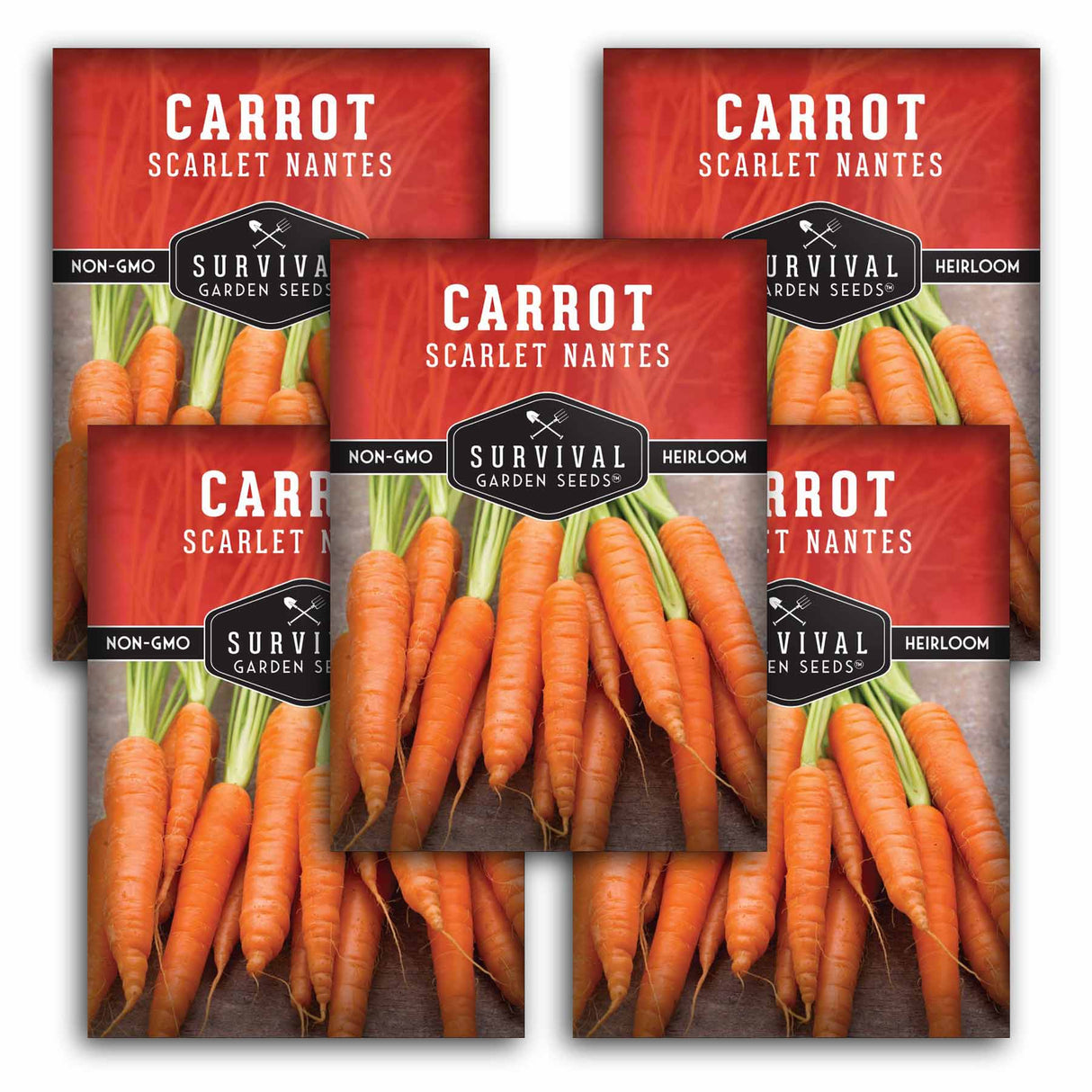 5 packets of Scarlet Nantes Carrot seeds