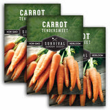 3 Packets of Tendersweet Carrot seeds