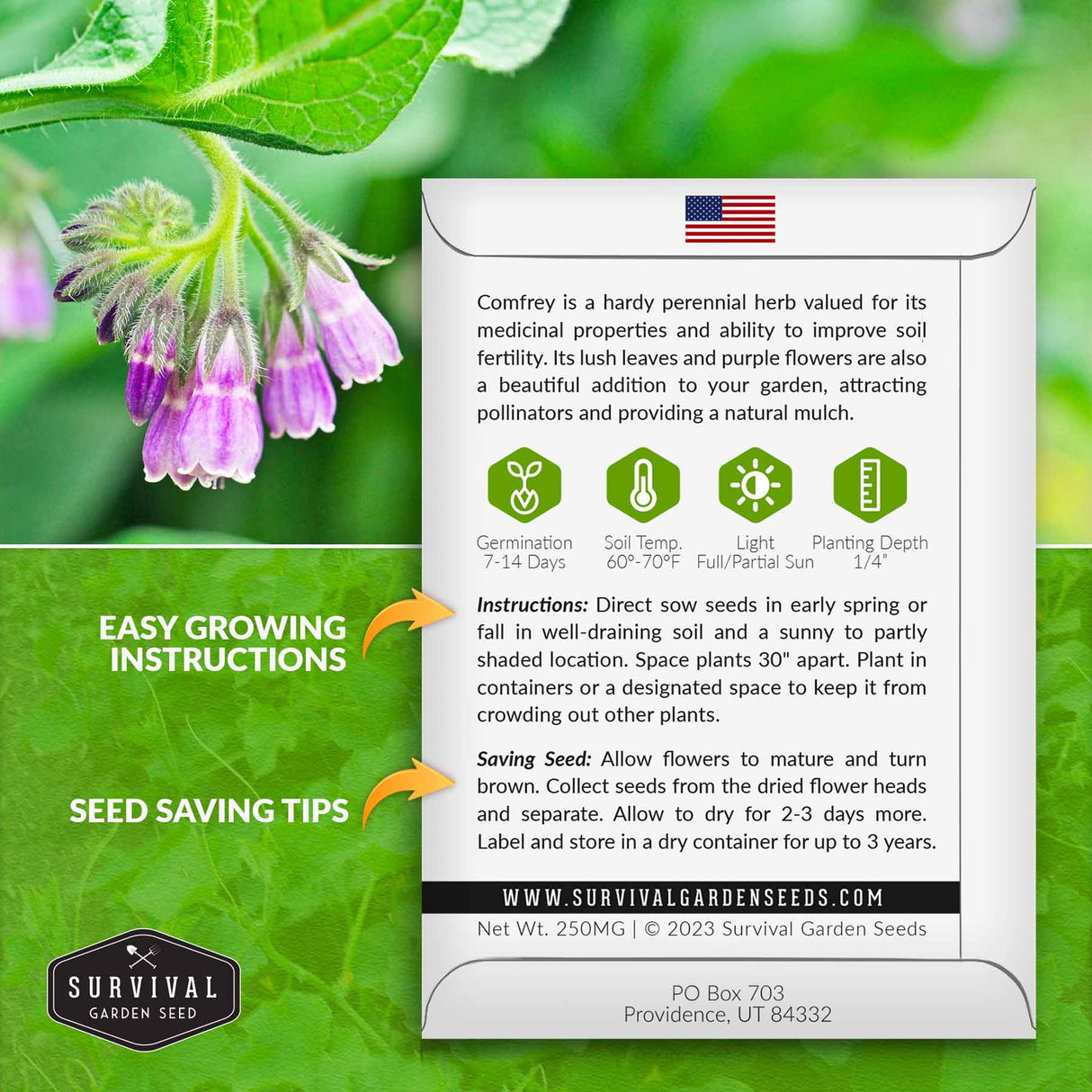 Comfrey seed growing instructions