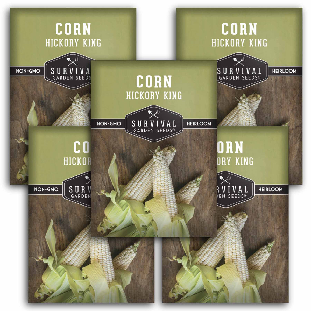5 packets of Hickory King Corn seeds