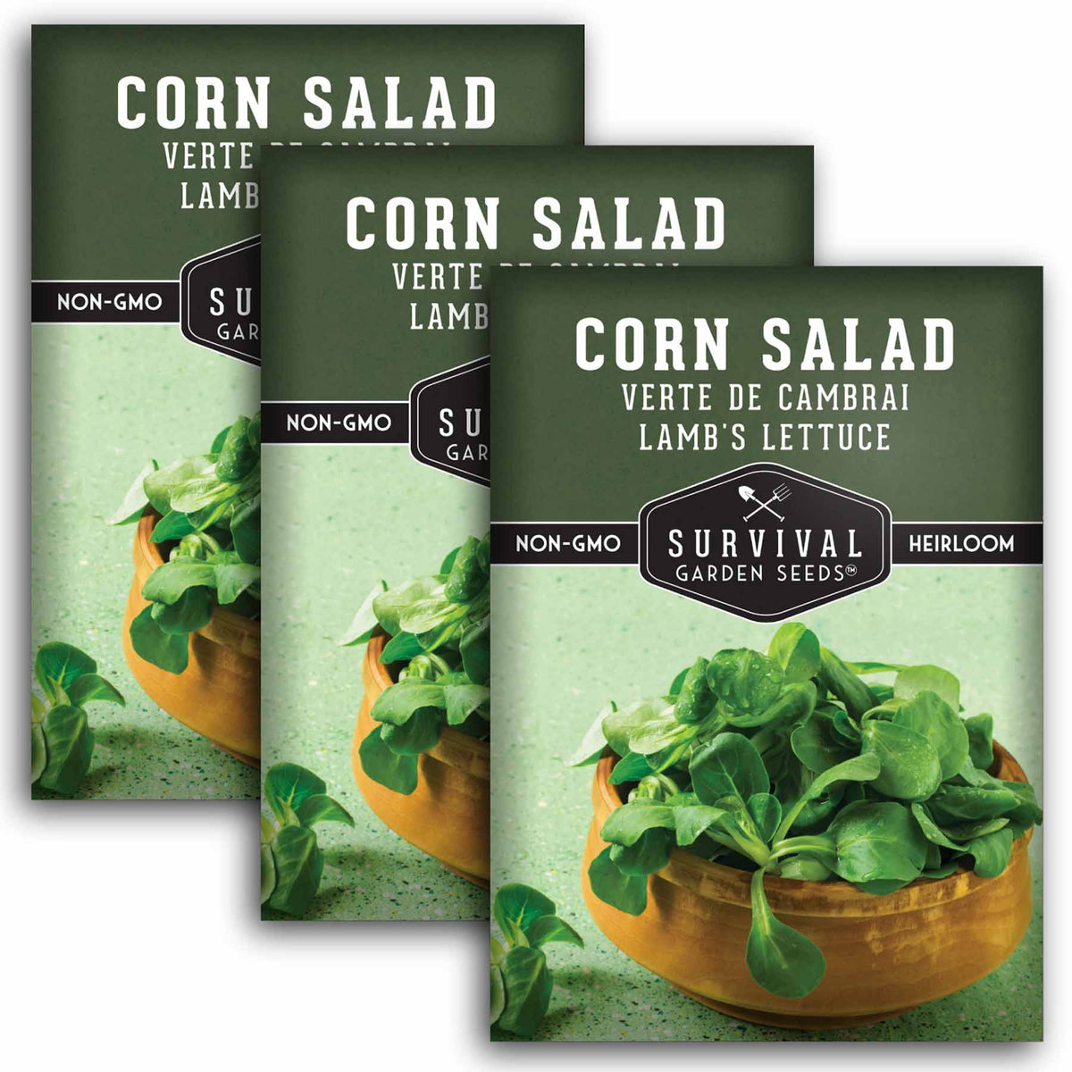 3 packets of Corn Salad Lamb&#39;s Lettuce seeds