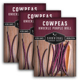 3 packets of Knuckle Purple Hull Cowpeas