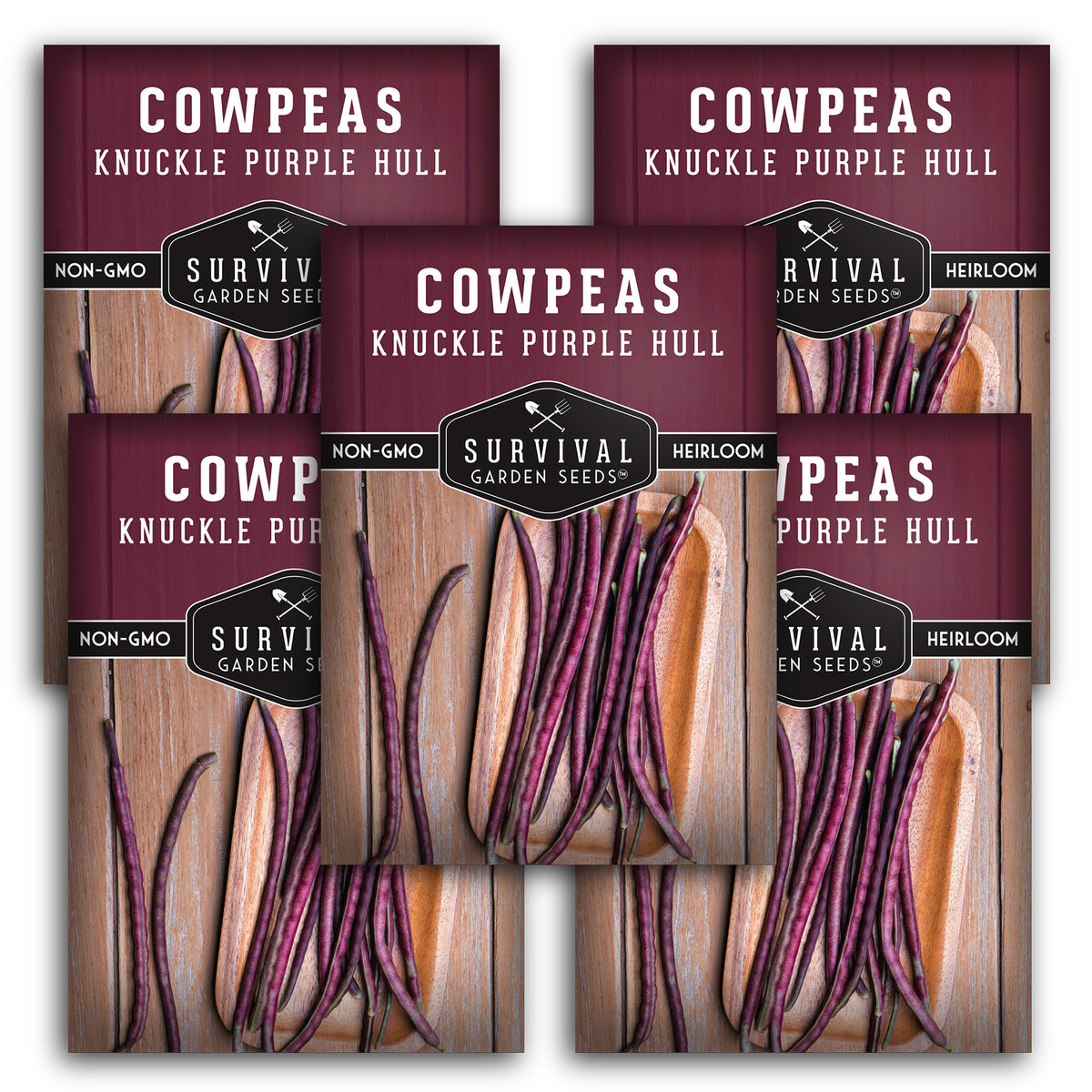 5 packets of Knuckle Purple Hull Cowpeas