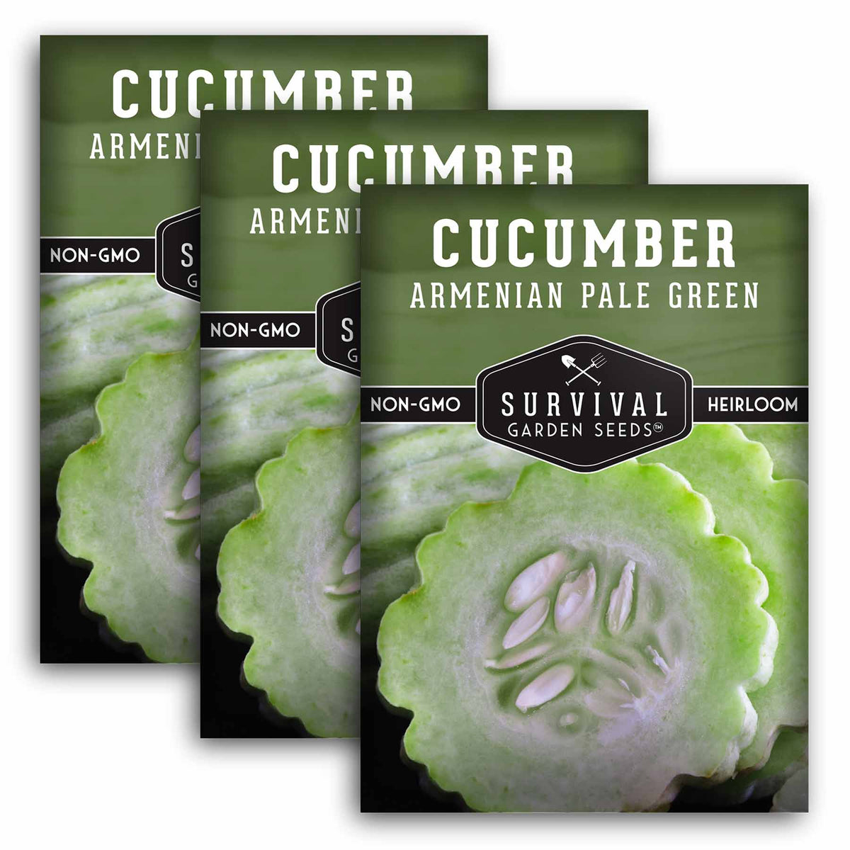 3 packets of Armenian Pale Green Cucumber seeds
