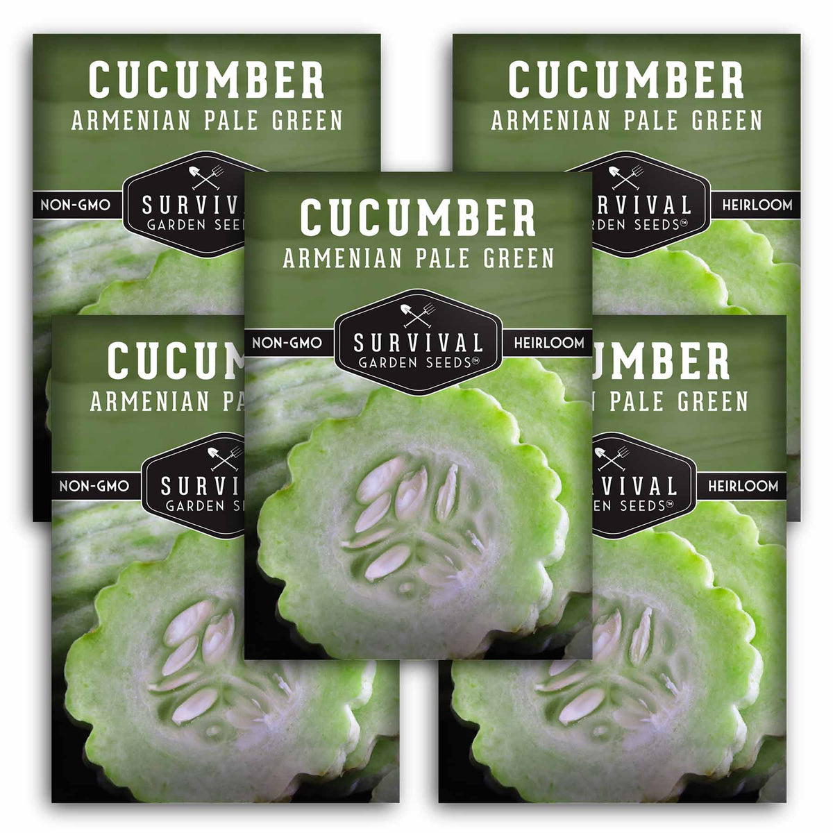 5 packets of Armenian Pale Green Cucumber seeds