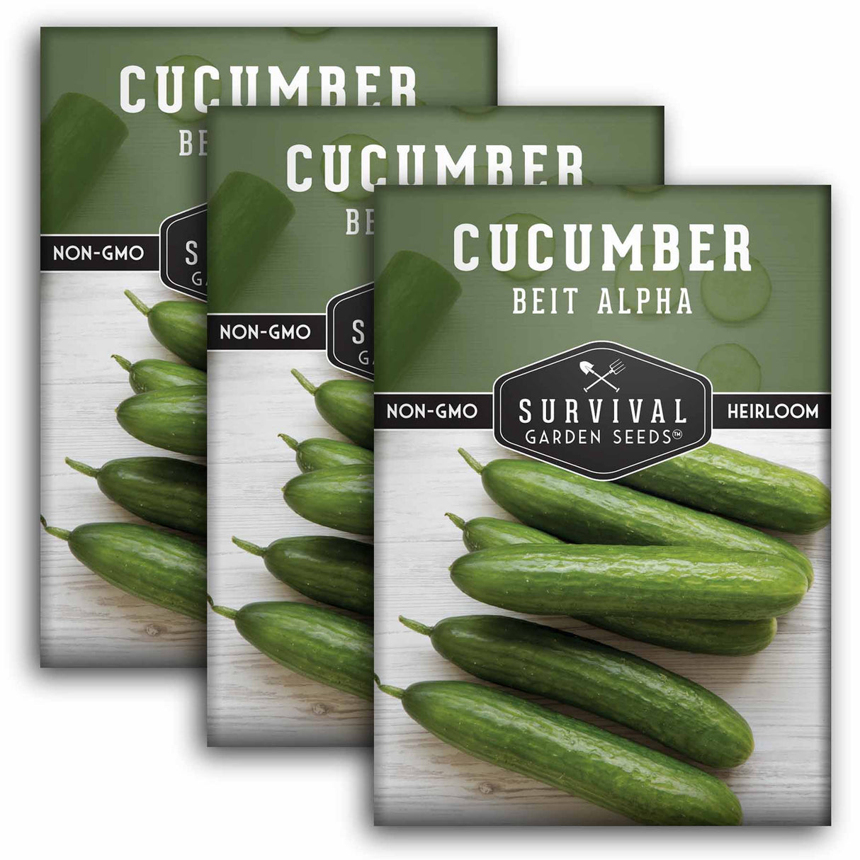 3 Packets of Beit Alpha Cucumber seeds