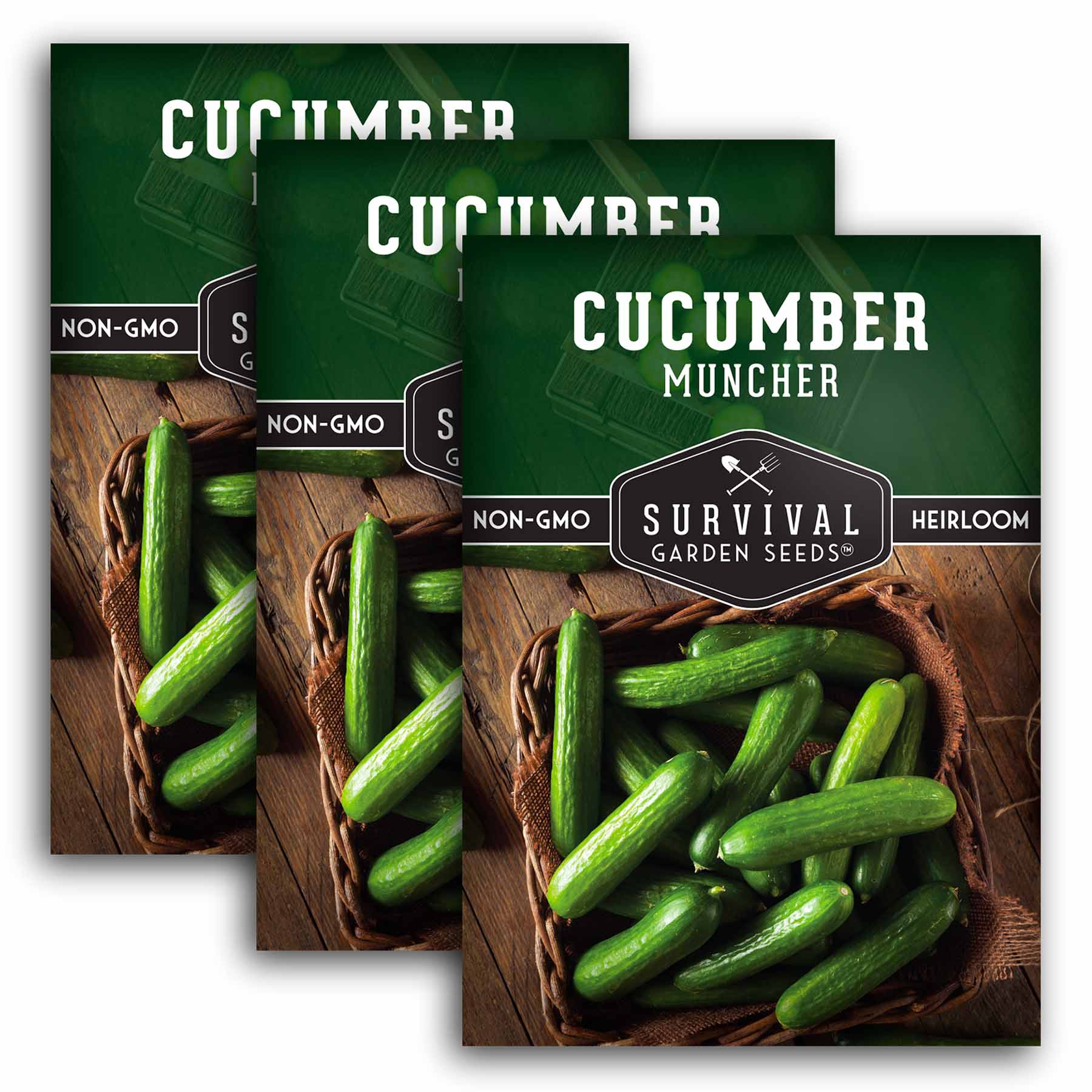 Survival Garden Seeds Muncher Cucumber Seeds - Thumbnail 5