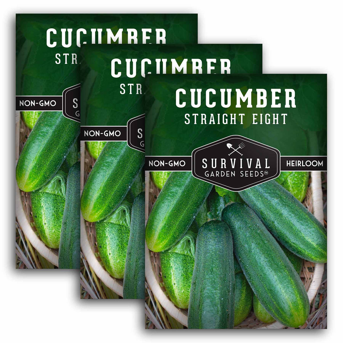 3 packets of Straight Eight Cucumber seeds