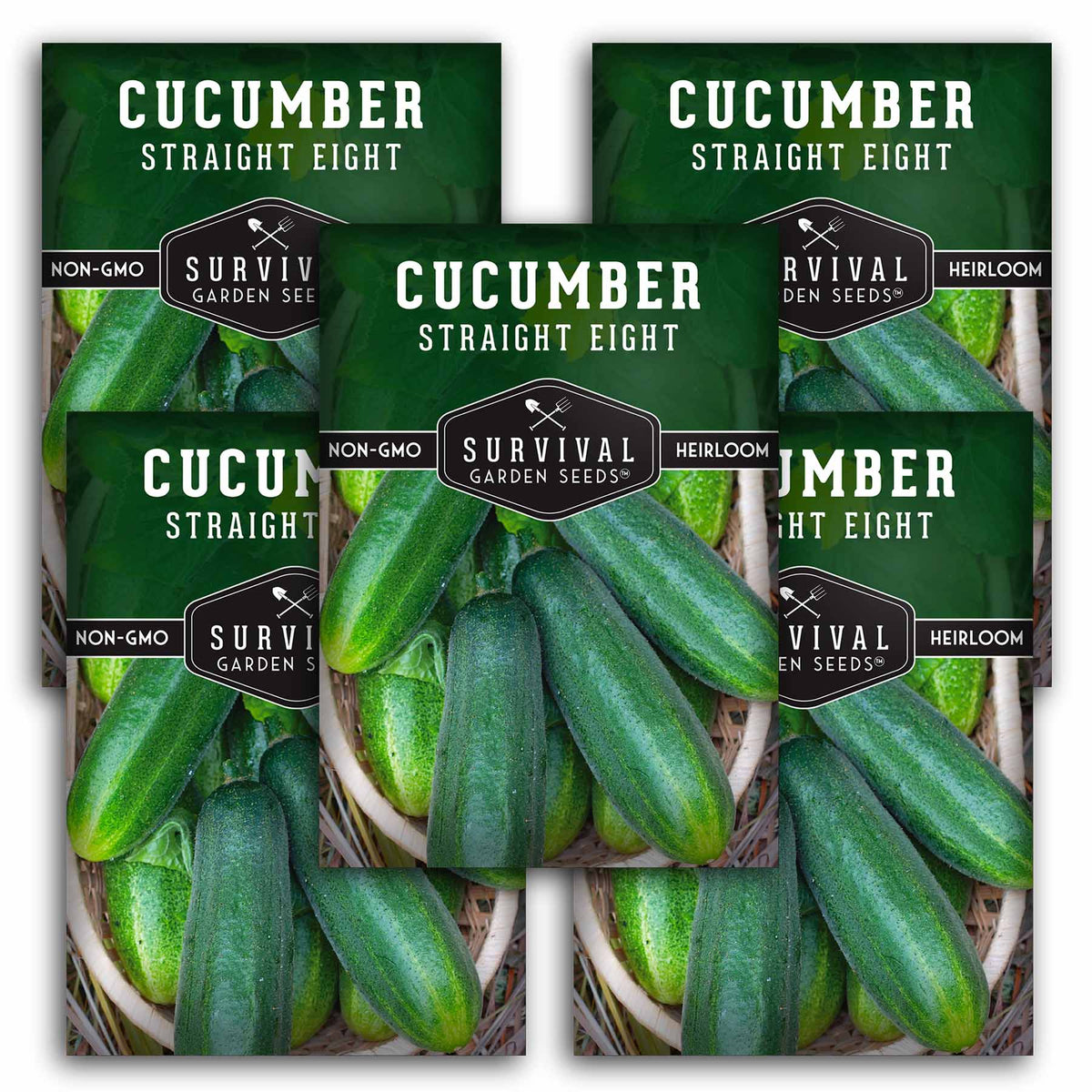 5 packets of Straight Eight Cucumber seeds