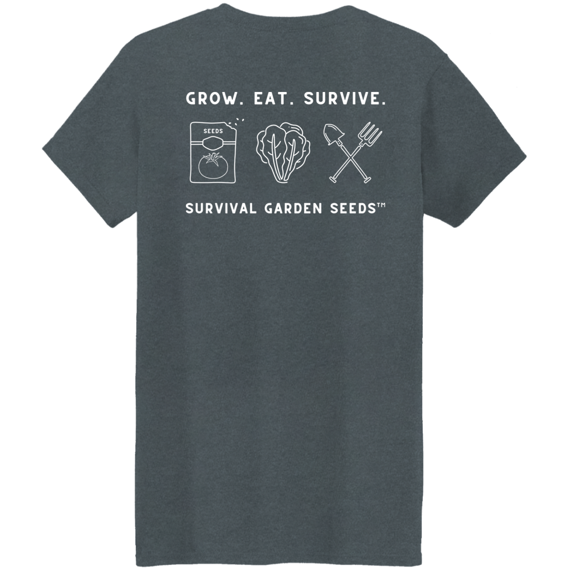 Ladies&#39; Dark T-Shirt - SGS Logo / Grow. Eat. Survive