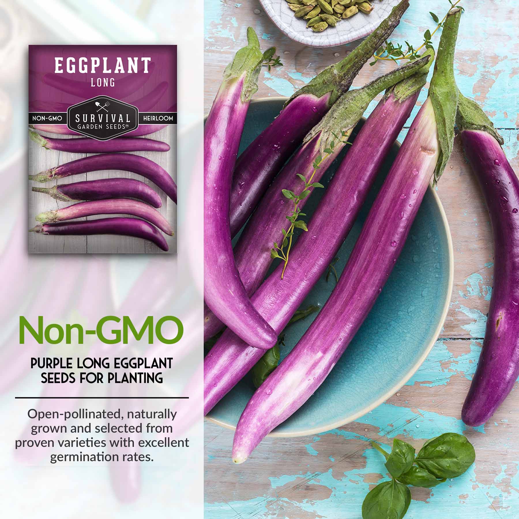Long Purple Eggplant – Prolific Heirloom Seeds – SurvivalGardenSeeds
