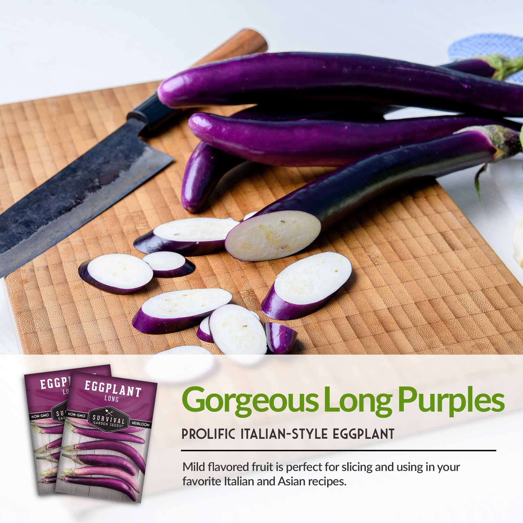 Long Purple Eggplant – Prolific Heirloom Seeds – SurvivalGardenSeeds