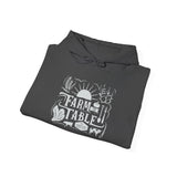 Farm to Table Unisex Hoodie - folded - Dark Heather
