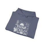 Farm to Table Unisex Hoodie - folded - Heather Navy