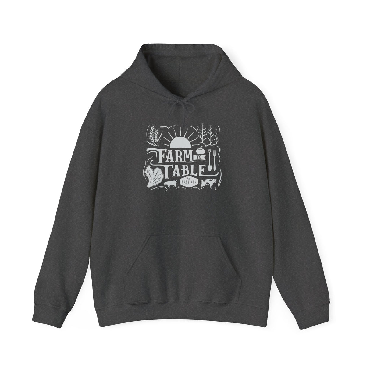 Farm to Table Unisex Hoodie - front - Dark Heather