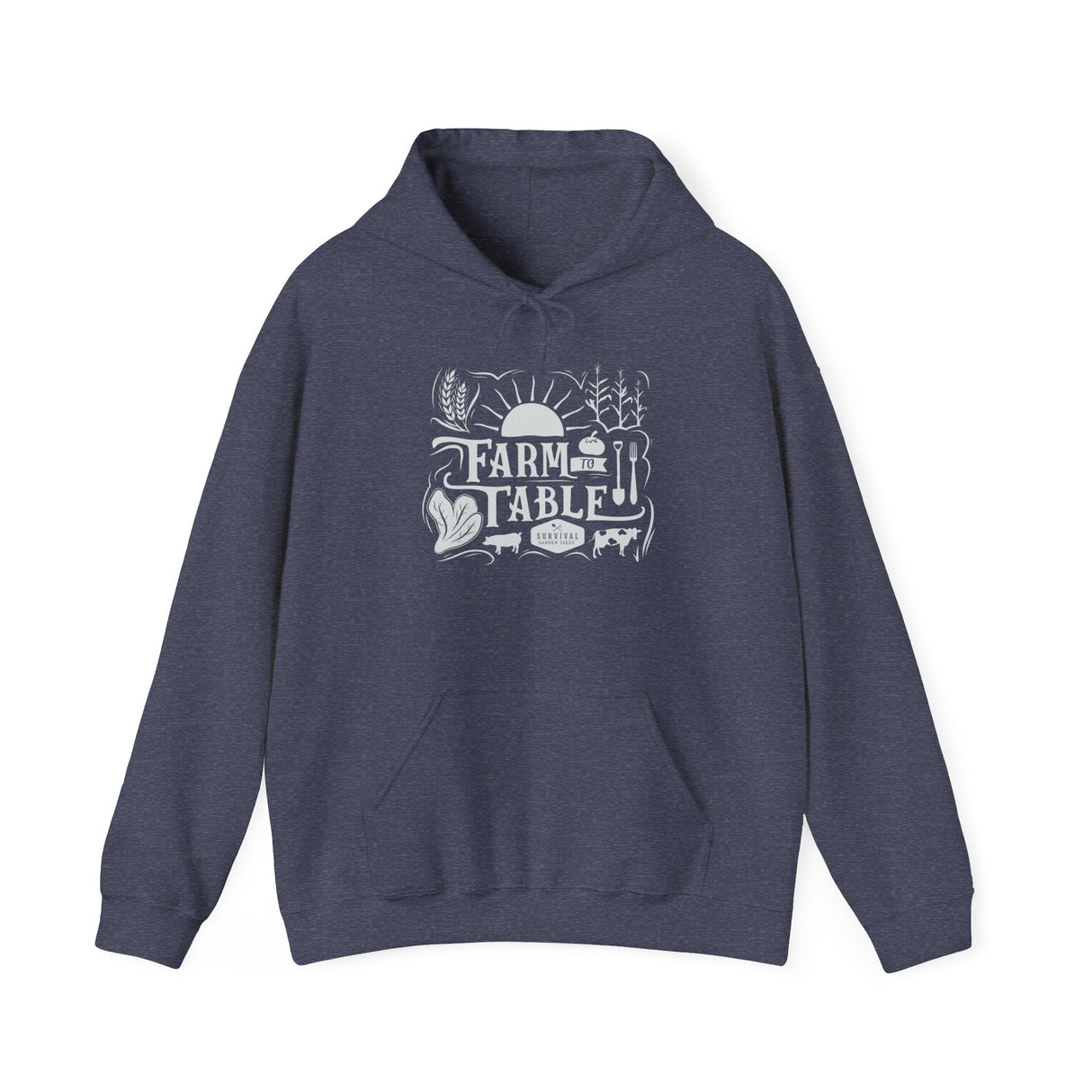 Farm to Table Unisex Hoodie - front - Heather Sport Dark Navy