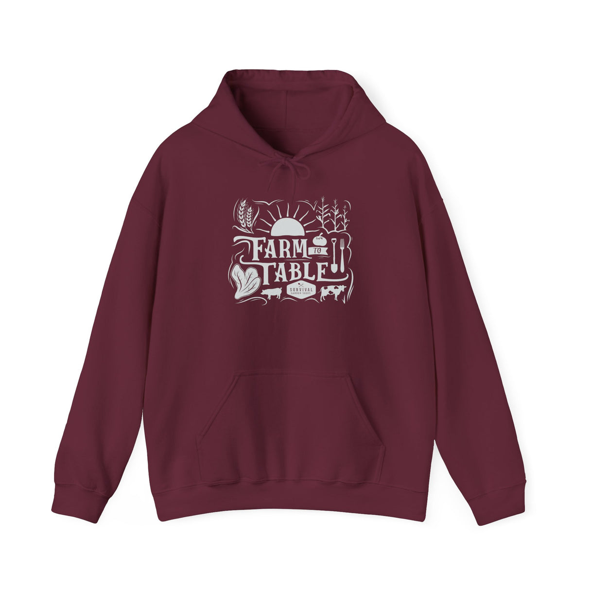 Farm to Table Unisex Hoodie-front-Maroon