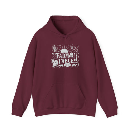 Farm to Table Unisex Hoodie-front-Maroon