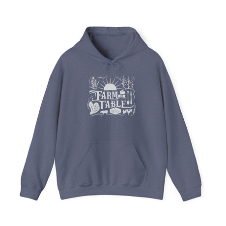 Farm to Table Unisex Hoodie - front - Heather Navy