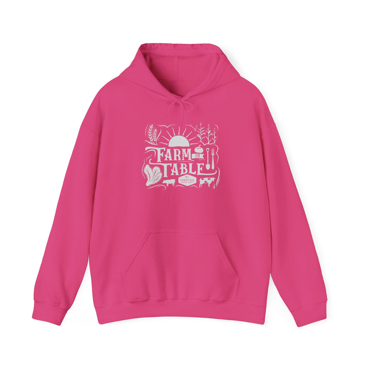 Farm to Table Unisex Hoodie - front - Heliconia