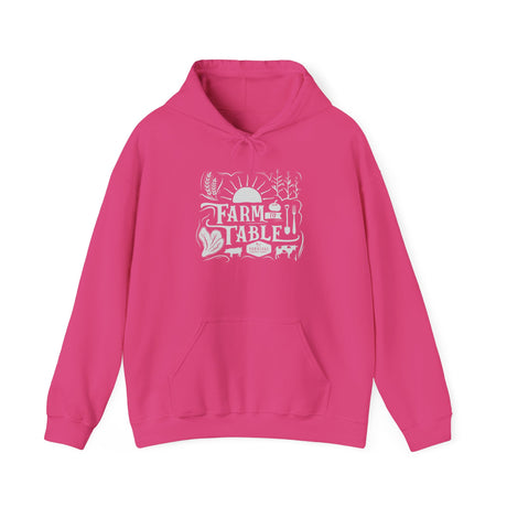 Farm to Table Unisex Hoodie - front - Heliconia