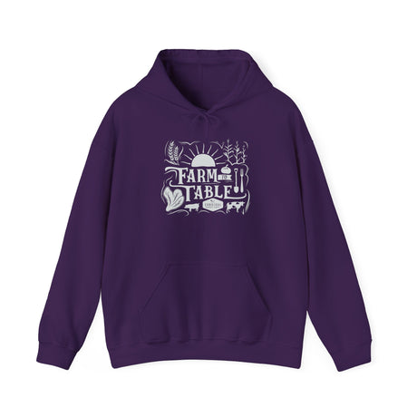 Farm to Table Unisex Hoodie - front - Purple