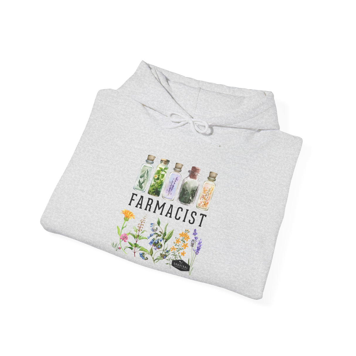 Unisex Hoodie - Farmacist - folded - ash