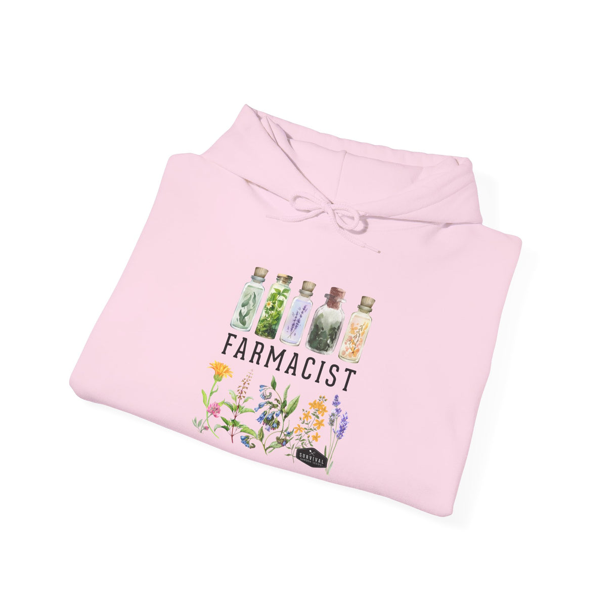 Unisex Hoodie - Farmacist - folded - light pink