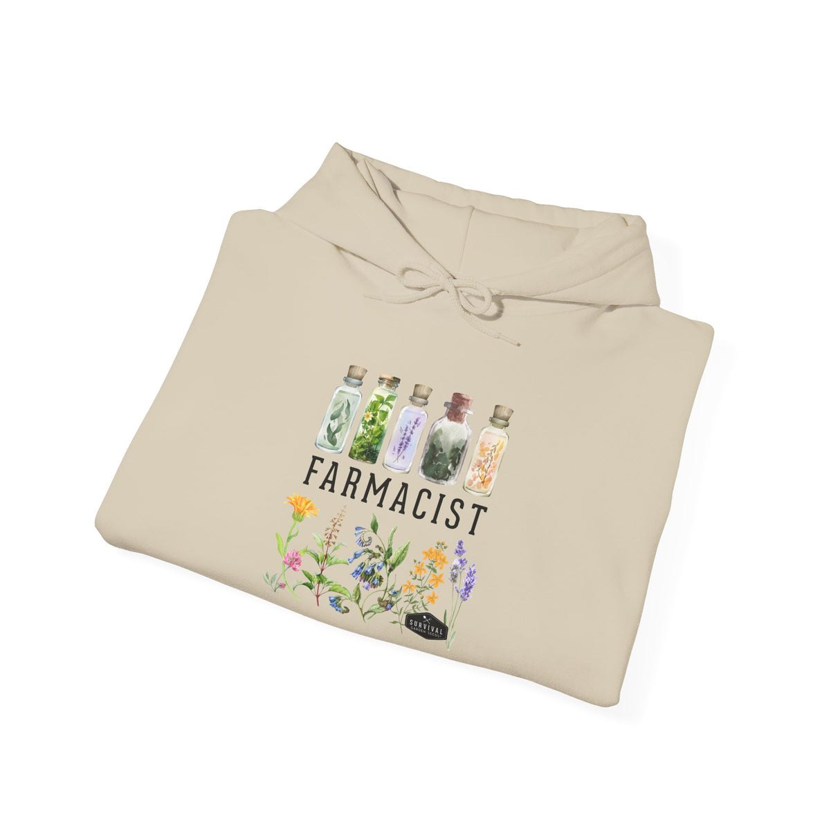 Unisex Hoodie - Farmacist - folded - sand