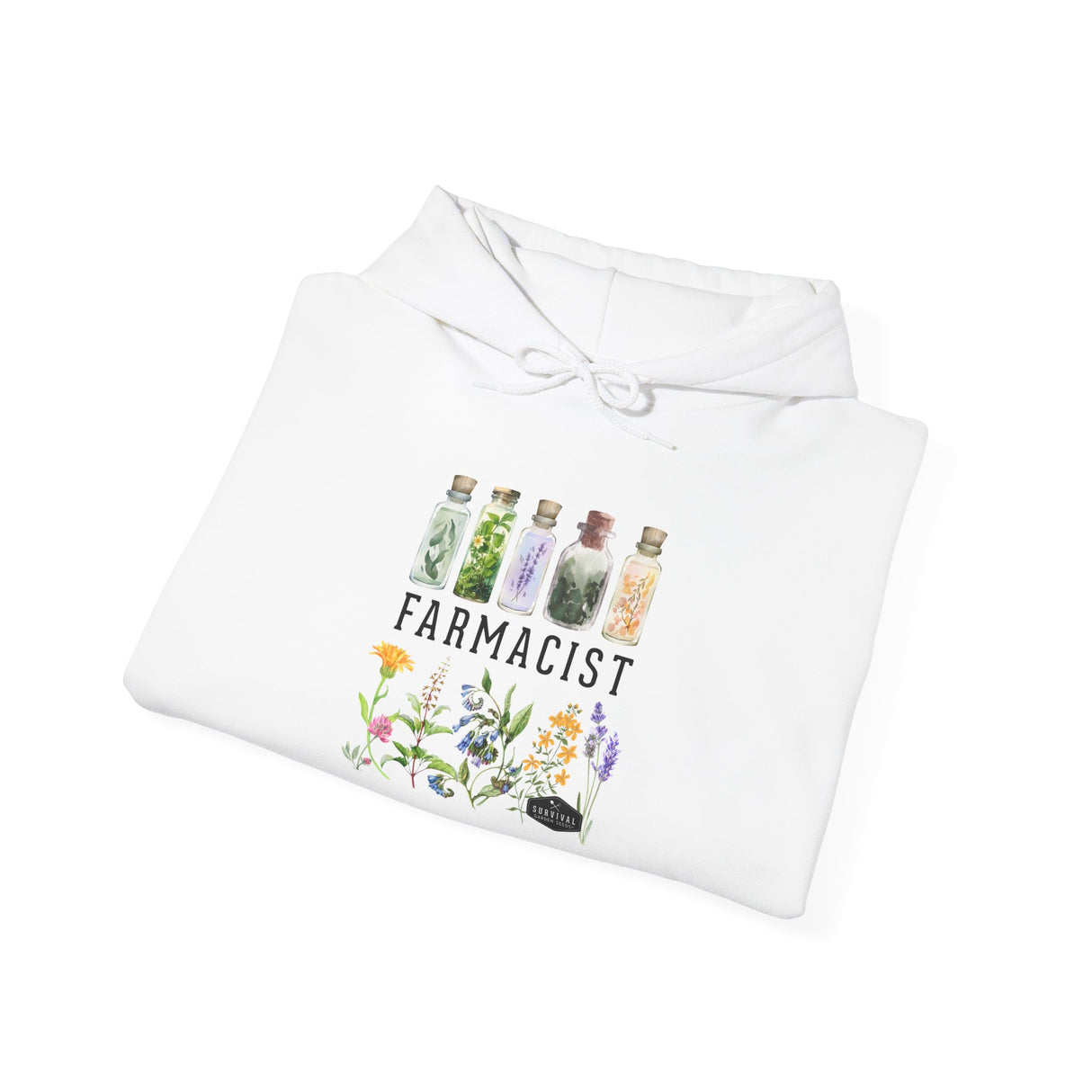 Unisex Hoodie - Farmacist - folded - white
