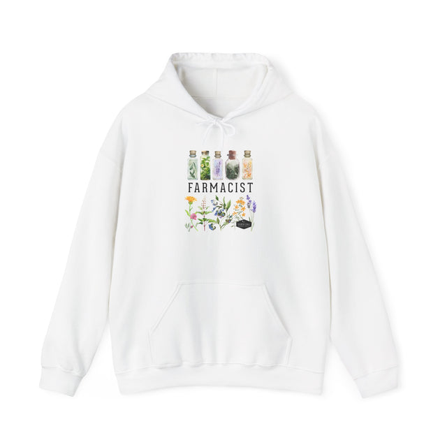 Unisex Hoodie - Farmacist - front - white