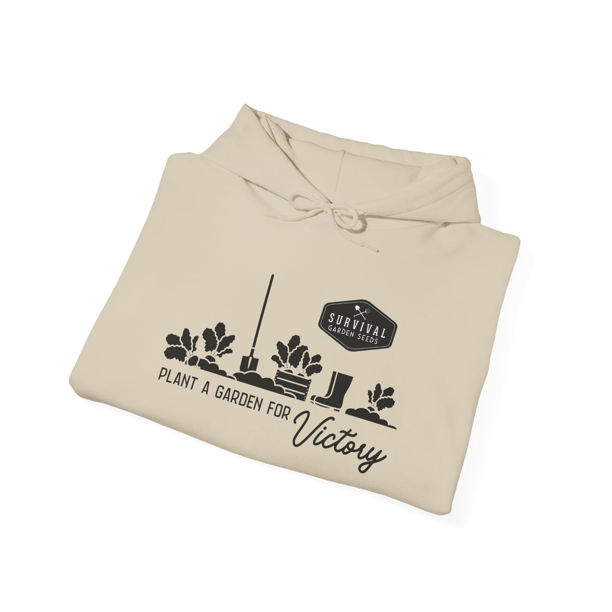 Grow a Garden for Victory Unisex Hoodie - folded - Sand