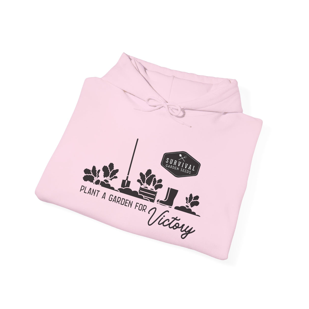 Grow a Garden for Victory Unisex Hoodie - folded - Light Pink
