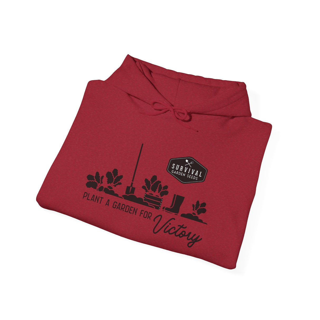 Grow a Garden for Victory Unisex Hoodie - folded - Antique Cherry Red
