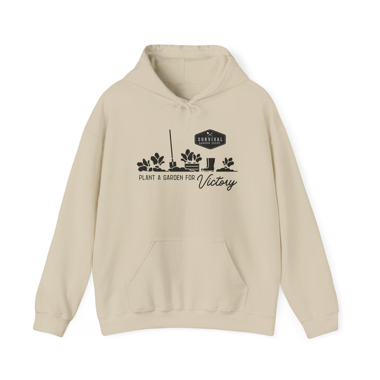 Grow a Garden for Victory Unisex Hoodie - front- Sand